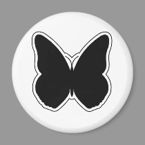 Black and White Butterfly magnets