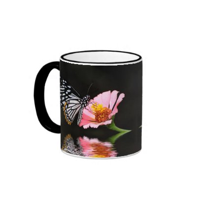 Black and White Butterfly Mug by LoisBryan
