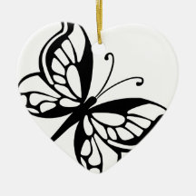 Black and White Butterfly Ornament