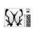 BLACK AND WHITE BUTTERFLY PICTURE postage