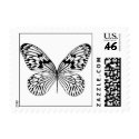 BLACK AND WHITE BUTTERFLY PICTURE postage