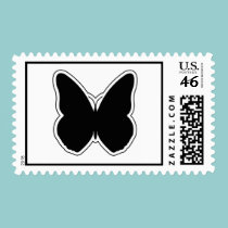 Black and White Butterfly postage