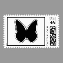 Black and White Butterfly postage