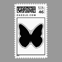 Black and White Butterfly postage