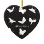 Black and White Butterfly Silhouettes Christmas Ornament