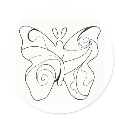 Black and White Butterfly Sticker by BeMusedArt