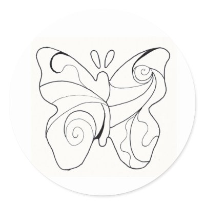 Black and White Butterfly Sticker by BeMusedArt