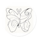 Black and White Butterfly Sticker