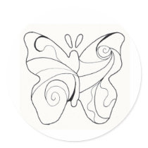 Black and White Butterfly Sticker