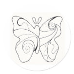 Black and White Butterfly Sticker