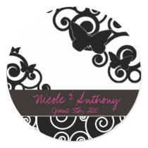 Black and white butterfly swirls stickers by xcolie616 Black and white butterfly swirls stickers