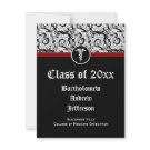 Black and White Caduceus Medical School Graduation invitation