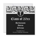 Black and White Caduceus Medical School Graduation invitation