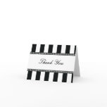 Black and White Cafe Stripes Thank You Note Greeting Card