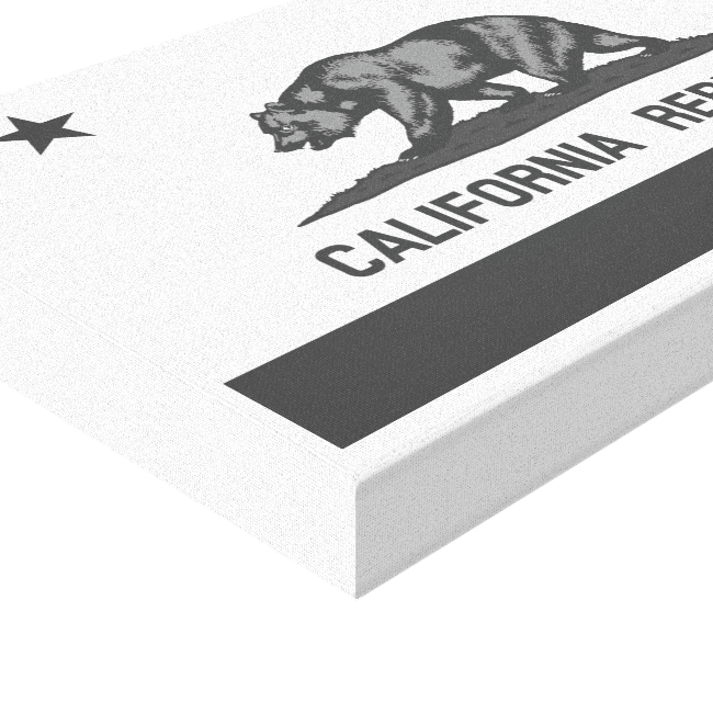 Black and White California Republic Flag Canvas Prints Black and White California Republic Flag Canvas Prints
