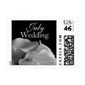 Black And White Calla Lily July Wedding stamp