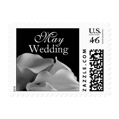 Black And White Calla Lily May Wedding Postage by TDSwhite