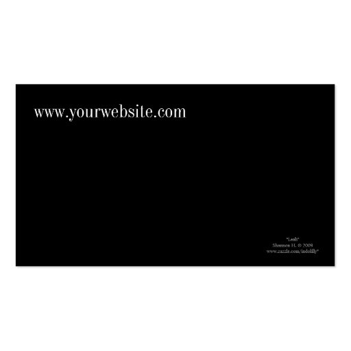 Black and White Cameo Silhouette Business Card (back side)