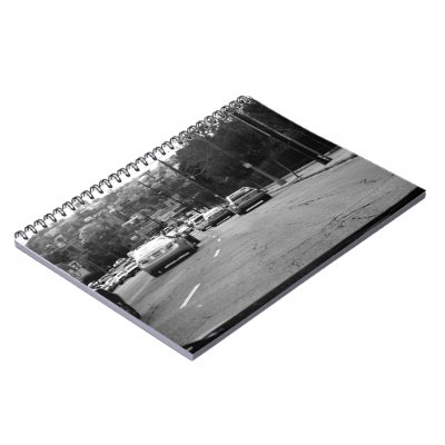 Black And White Cars Notebook by Supernova23a