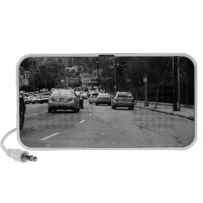 Black And White Cars Travelling Speakers by Supernova23a