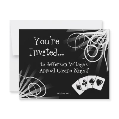 Black and White Casino Night Invitation by CustomInvites