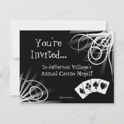 Black and White Casino Night Invitation