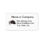 Black and white cat big yellow eyes looking right custom address label