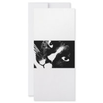 Black and white cat face close up custom rack card