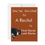 Black and White Cat Looking Up Cutout Custom Invites