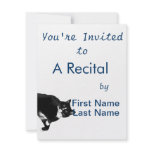 Black and White Cat Looking Up Cutout Personalized Invites