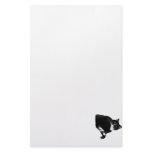 Black and White Cat Looking Up Cutout Custom Stationery