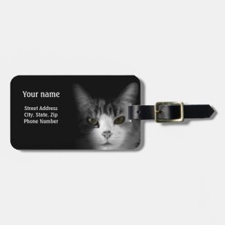 Black and White Cat Luggage Tag
