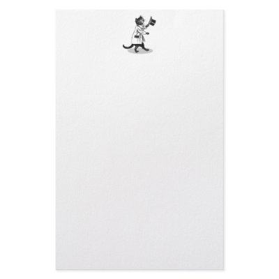 Black and White Cat with Top Hat Stationery by AngelCityArt