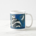 black and white cats under moon mug
