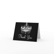 Black and White Chandelier Thank You Note card