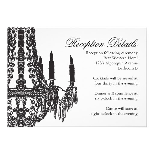 Black and White Chandelier Wedding Invitations