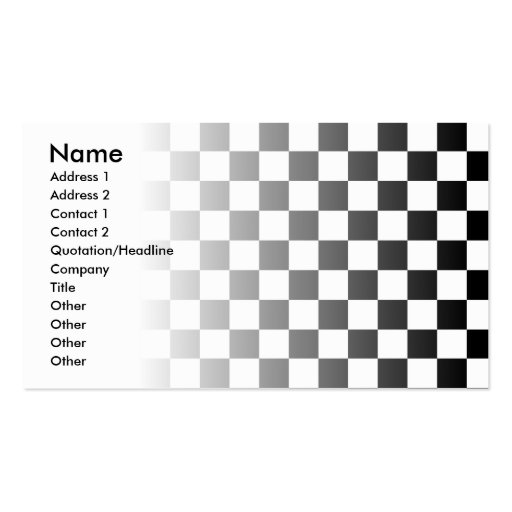 Black and White Check Business Card