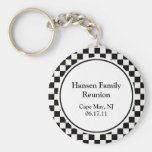 Black and White Check Family Reunion Keychain