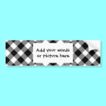 Black and white checked background bumper stickers