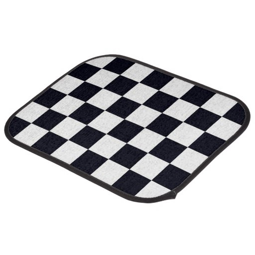Black and White Checker Pattern Floor Mat Zazzle