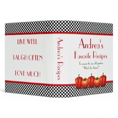 Black and White Checkerboard Recipe Binder by wasootch
