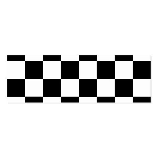 Black and White Checkerboard Retro Hipster Business Card Template (front side)