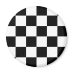 Black and White Checkered Auto Racing Flag Magnets