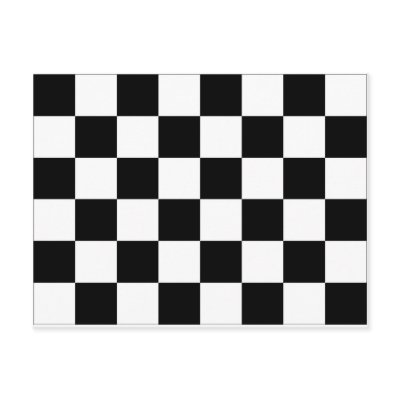 Black and White Checkered Auto Racing Flag Post Card by TheArts