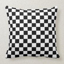 Black and White Checkered (Checks) Throw Pillows