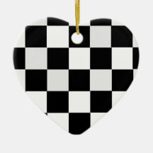 Black and White Checkered Christmas Tree Ornaments
