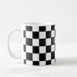 Black and white checkered coffee mug