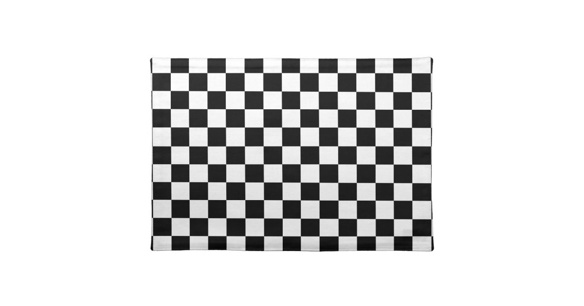 Black and White Checkered Cotton Placemat Zazzle