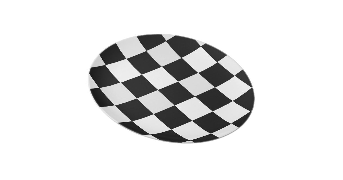 Black and White Checkered Dinner Plates Zazzle
