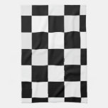 Black and White Checkered Hand Towels